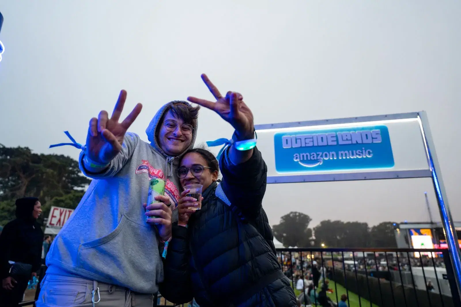 Event attendees using CrowdPass access control at venue entrance