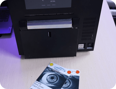 Professional badges printed with the ZC10L printer