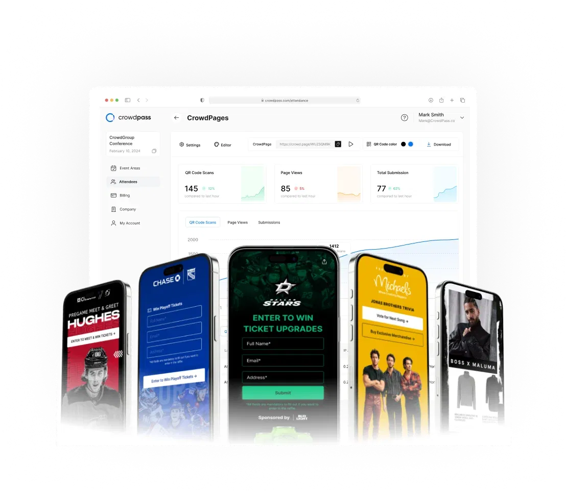 CrowdPass integration partner logos and connection workflow