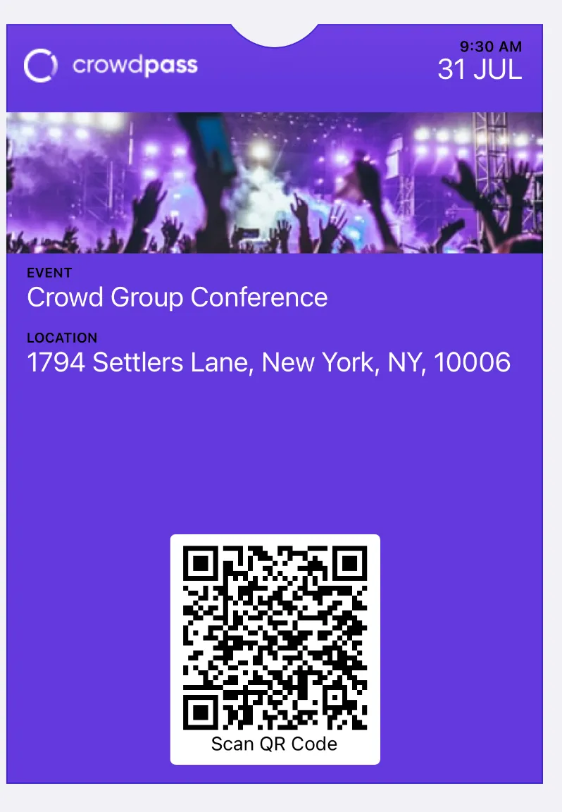 CrowdPass Apple Wallet QR Code