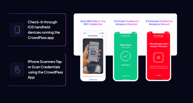 CrowdPass ease of entry with QR codes and NFC