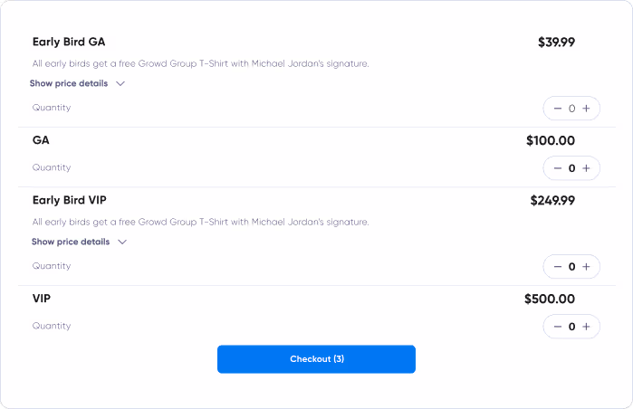 Customizable Ticket Types