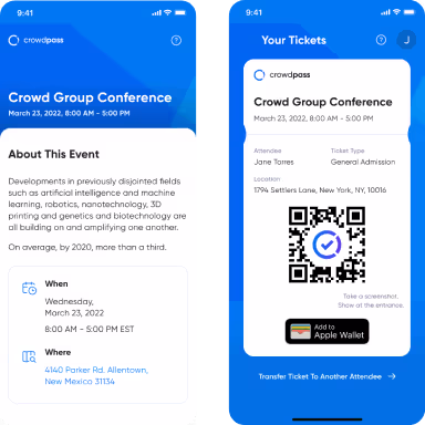 CrowdPass QR code registration